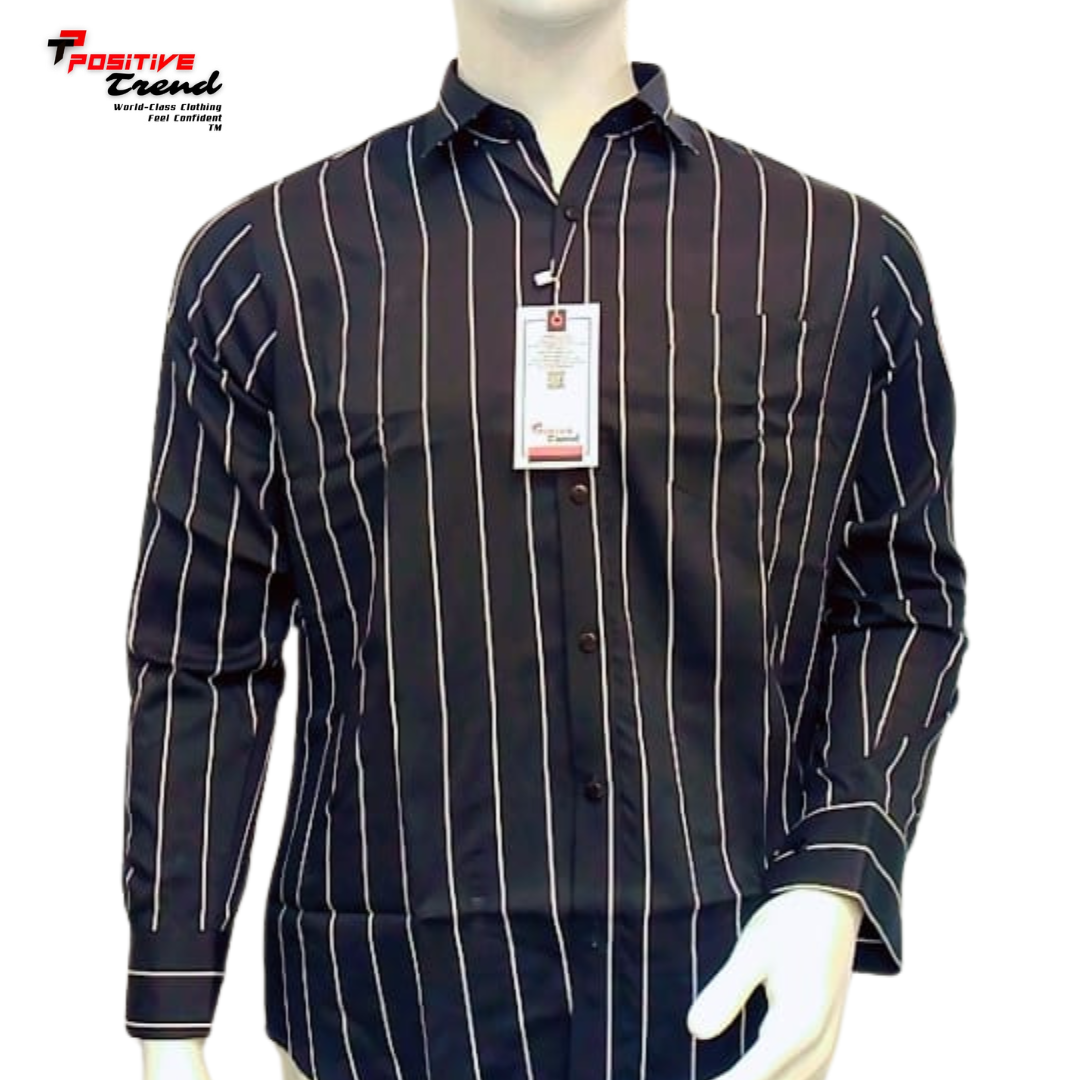 Black white strip full sleeve shirt