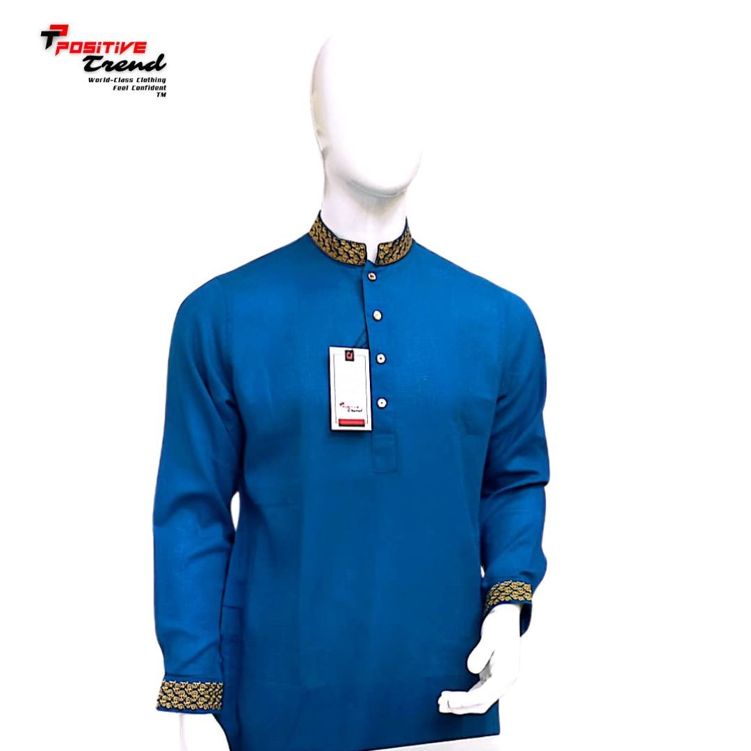 Blue zeera cotton  Panjabi