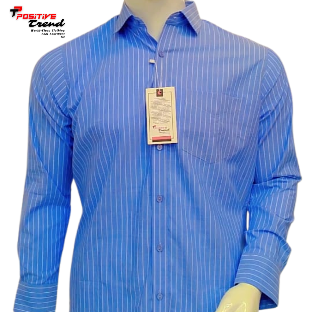 Blue white strip full sleeve shirt