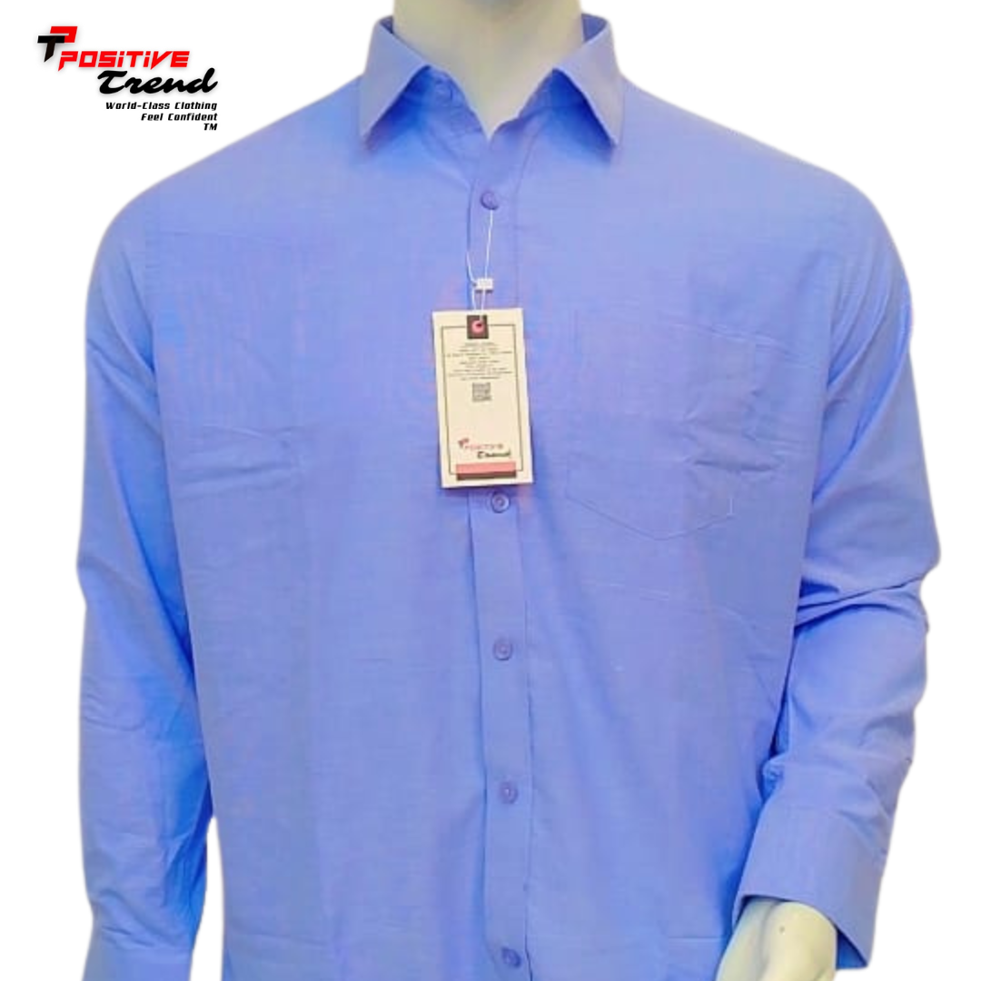 Blue oxford cotton full sleeve shirt