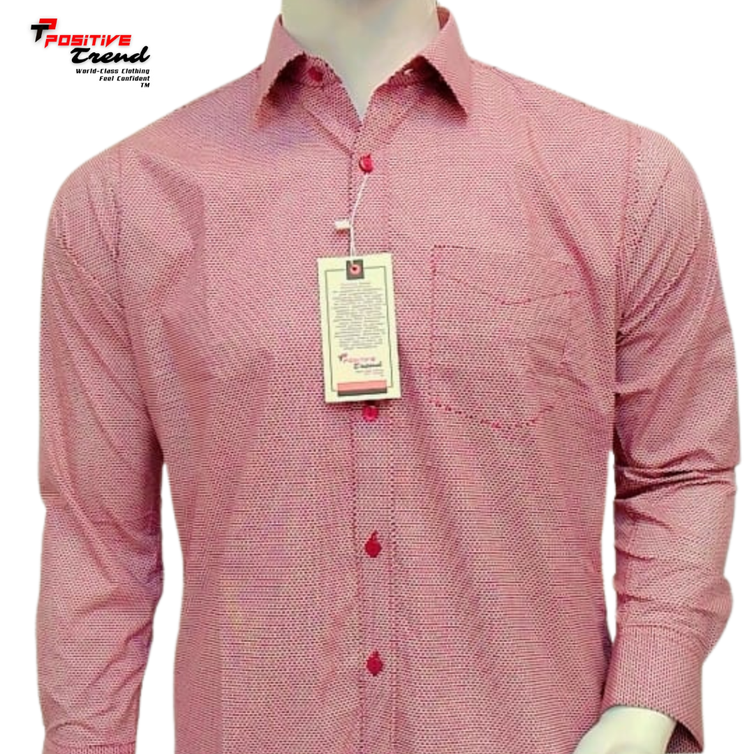 Cotton Fabric red - white Full sleeve Shirt