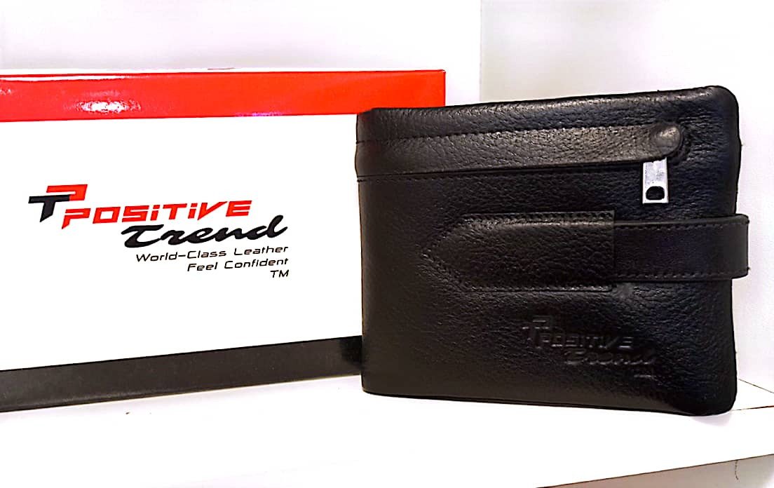 Stylish 100 % leather wallet of Positive Trend Brand.